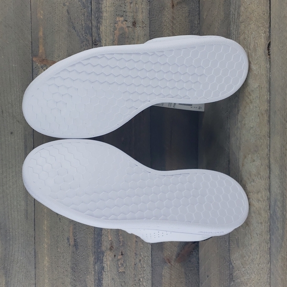 adidas Advantage Women's Tennis Casual Leather Shoes White/Iredescent - Picture 6 of 8